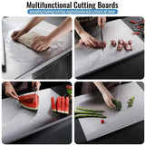 Silver Stainless Steel Chopping Board 70x50cm - Non-Slip Pastry Worktop Protector