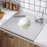 Silver Stainless Steel Chopping Board 80x50cm - Non-Slip Pastry Worktop Protector In Australia - Darrahopens