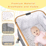 3 in 1 Grey Baby Bassinet Bedside Crib with Mattress, Adjustable Height and Storage Basket In Australia - Darrahopens