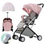 Lightweight Compact Baby Stroller Pram in Pink - Easy Fold for Travel, Suitable for Ages 0-5 Years In Australia - Darrahopens