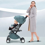 Lightweight Compact Baby Stroller Pram in Pink - Easy Fold for Travel, Suitable for Ages 0-5 Years