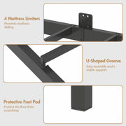 Walnut Single LED Corner Bed Frame in Black with 2 Storage Drawers and Charging Station