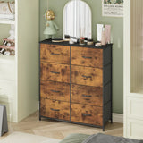 Tallboy Dresser Chest of Drawers in Black - 8 Fabric Drawers, 96x86cm In Australia - Darrahopens