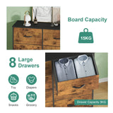 Tallboy Dresser Chest of Drawers in Black - 8 Fabric Drawers, 96x86cm In Australia - Darrahopens