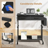 Small Portable Black Rolling Standing Desk with Wheels 80 x 48cm In Australia - Darrahopens