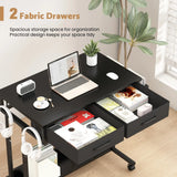 Small Portable Black Rolling Standing Desk with Wheels 80 x 48cm In Australia - Darrahopens
