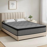 Double Mattress 30CM Thick Medium Firm Pocket Springs Euro Top Memory Foam in Grey In Australia - Darrahopens