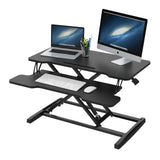 Height Adjustable Black Laptop Riser Desk with Two-Tier Design, 80x40cm In Australia - Darrahopens