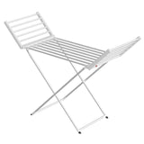 White 220W Electric Heated Towel Rack in Silver with 20 Bars for Fast Drying In Australia - Darrahopens