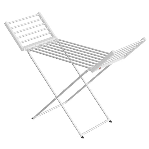 White 220W Electric Heated Towel Rack in Silver with 20 Bars for Fast Drying In Australia - Darrahopens