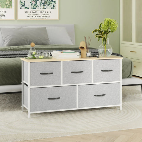 Black Chest of 5 Drawers Storage Cabinet Dresser Unit for Living Room or Bedroom In Australia - Darrahopens
