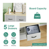Black Chest of 5 Drawers Storage Cabinet Dresser Unit for Living Room or Bedroom In Australia - Darrahopens