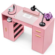 Pink Manicure Table with Electric Dust Collector and Storage, 108x45x77cm In Australia - Darrahopens