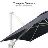 Grey 3m x 4m Cantilever Outdoor Umbrella with 360-Degree Rotation In Australia - Darrahopens