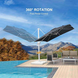 Grey 3m x 4m Cantilever Outdoor Umbrella with 360-Degree Rotation In Australia - Darrahopens