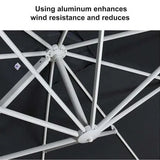 Grey 3m x 4m Cantilever Outdoor Umbrella with 360-Degree Rotation