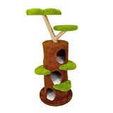 Large Multi-Level Cat Tree Tower in Green & Brown with Plush and Wood Design, 61x148cm In Australia - Darrahopens
