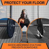Natural Wood Interlocking Heavy Duty EVA Foam Gym Flooring Mats - 60x60cm - 12 Tiles