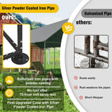 Heavy Duty Large Black Metal Walk-In Chicken Run Coop with Cover, 276x207x300cm In Australia - Darrahopens