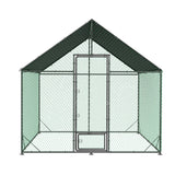 Heavy Duty Large Black Metal Walk-In Chicken Run Coop with Cover, 276x207x300cm