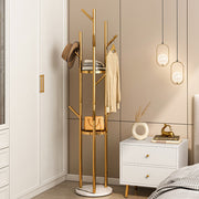 Marble & Metal Coat Rack Stand Heavy Duty