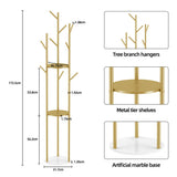 Marble & Metal Coat Rack Stand Heavy Duty