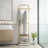 Gold Metal Coat Rack Stand Granite Base Hall Tree