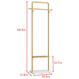 Gold Metal Coat Rack Stand Granite Base Hall Tree