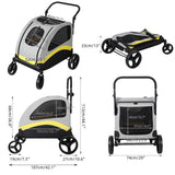XL Dog Stroller Pet Pushchair Foldable Travel Cart