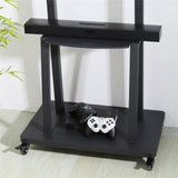 32-80 Rolling TV Stand with 2-Tier Shelf Adjustable Mount