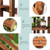 5-Tier Wooden Plant Stand Flower Display Shelf Indoor Outdoor Garden