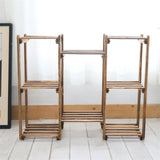 8-Tier Wooden Plant Stand Outdoor Indoor Garden Shelf