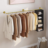 Vintage Iron Clothes Rail Gold Wall Mounted Garment Rack