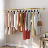 Vintage Iron Clothes Rail Gold Wall Mounted Garment Rack