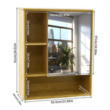Bamboo Wall Medicine Cabinet Mirror 55.5cm 5 Shelf - Premium AU Stock