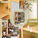 Bamboo Wall Medicine Cabinet Mirror 55.5cm 5 Shelf - Premium AU Stock