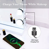 Hollywood LED Vanity Mirror Bluetooth Rectangle White Silver
