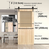 Sliding Barn Door Hardware Kit Heavy Duty Rust Resistant 4M