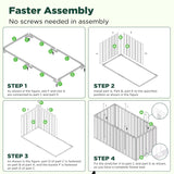 Galvanised Steel Raised Garden Rectangle Bed 160x80x42cm No-Screw Oval