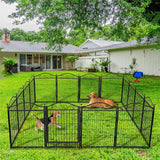 8 Panel Pet Playpen Gate Extension w/ Lockable Door