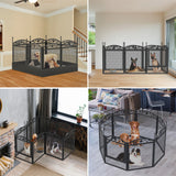 XL Metal Dog Playpen Indoor Fence with Waterproof Pad