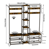 Corner Coat Stand with Shoe Bench Metal & MDF Organizer