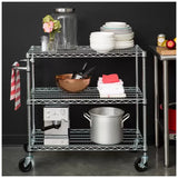 3 Tier Silver Storage Cart with 362.87kg Capacity In Australia - Darrahopens