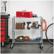3 Tier Silver Storage Cart with 362.87kg Capacity In Australia - Darrahopens