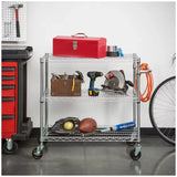 3 Tier Silver Storage Cart with 362.87kg Capacity In Australia - Darrahopens