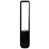 Black Bladeless Fan with Air Purifier, Oscillating, LED Display, Remote Control, 12 Speeds, 3 Modes