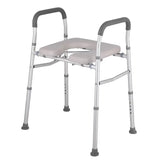 White Heavy Duty Bedside Commode, Raised Toilet Seat, Shower Chair, Adjustable Height 75.5-88cm