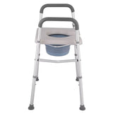 White Heavy Duty Bedside Commode, Raised Toilet Seat, Shower Chair, Adjustable Height 75.5-88cm