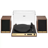 Vinyl Record Shelf Turntable with Speakers, Walnut Finish In Australia - Darrahopens