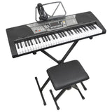 Black Digital Portable Keyboard Pack With Headphones, Stool, 61 Keys, 255 Voices, Adjustable Height Stand In Australia - Darrahopens